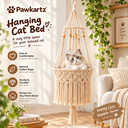 Pawkartz Hand-Woven Bohemian Cat Hammock